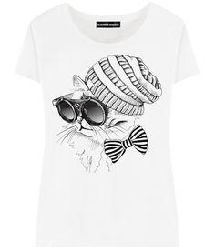 Футболка женская ALEXANDER KONASOV "Fashion cat" белая L