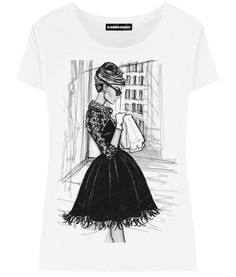 Футболка женская ALEXANDER KONASOV "Audrey Hepburn 2" белая XL