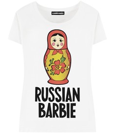 Футболка женская ALEXANDER KONASOV "Russian Barbie" белая XL