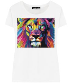 Футболка женская ALEXANDER KONASOV "Colored lion" белая L