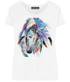 Футболка женская ALEXANDER KONASOV "Colored horse" белая XS