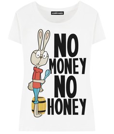 Футболка женская ALEXANDER KONASOV "No Money No Honey" белая 2XL