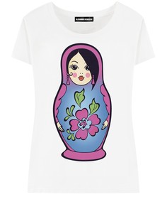 Футболка женская ALEXANDER KONASOV "Матрешка Blue" белая XL