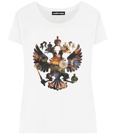 Футболка женская ALEXANDER KONASOV "Герб России Цветы" белая S