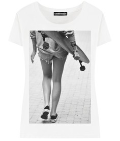 Футболка женская ALEXANDER KONASOV "Девушка с лонгбордом" белая S