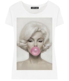 Футболка женская ALEXANDER KONASOV "Мэрилин Монро - Bubble Gum" белая M