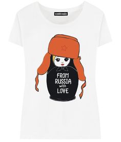 Футболка женская ALEXANDER KONASOV "Матрёшка" белая XS