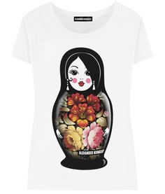 Футболка женская ALEXANDER KONASOV "Матрешка Flower" белая M