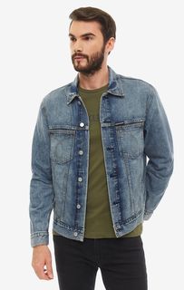 Джинсовая куртка мужская Calvin Klein Jeans J30J3.12395.9110 синяя/белая/черная L