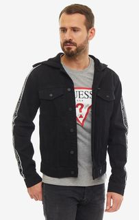 Джинсовая куртка мужская Guess M93N22-D3P40-CTCH черная/белая L