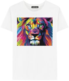 Футболка мужская ALEXANDER KONASOV "Colored lion" белая 3XL