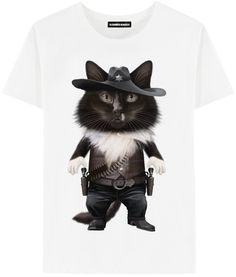 Футболка мужская ALEXANDER KONASOV "Кот шериф" белая 3XL