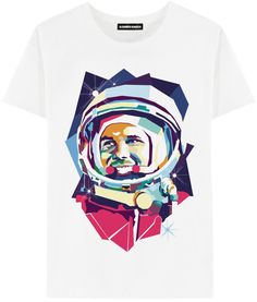Футболка мужская ALEXANDER KONASOV "Гагарин" белая 3XL