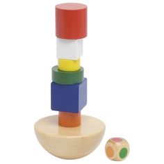 Деервянная игрушка Goki Игра на равновесие с кубиком арт. HS129