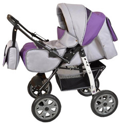 Коляска-трансформер Smile Line ALF I Al 04 Серая, фиолетовая