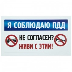 Наклейка на автомобиль "Я соблюдаю ПДД / Не согласен? Живи с этим!" виниловая 12х12 VS