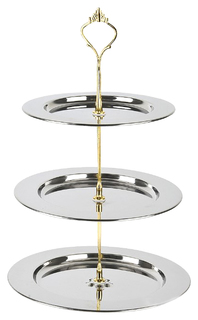 Фруктовница Best Home Kitchen 3-х ярусная Genoa Цвет: Серебряный (h=33 см)