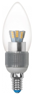 Лампа светодиодная диммируемая (08746) E14 5W 4500K свеча LED-C37P-5W/NW/E14/CL/DIM Uniel