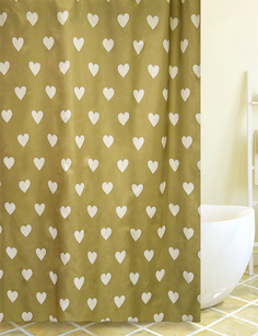 Штора 180х200 для ванны Hearts (бежевый) Bath Plus