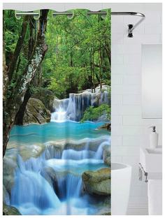 Штора для ванны (Водопад) ФотоПринт 180*200 БК Bath Plus