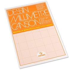 Canson Бумага миллиметровая CANSON, 90г/м2, 30х42см (А3), Оранжевая сетка, 50 листов