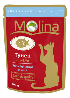Влажный корм для кошек Molina, рыба, 24шт, 100г