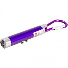 Игрушка для кошек VS, лазерная указка с фонариком и карабином, фиолетовая