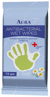 Влажные салфетки Aura Антибактериальные 72 шт