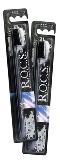 Зубная щетка R.O.C.S. Black Edition Classic средняя