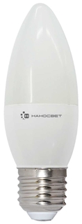 Лампа светодиодная E27 6W 2700K свеча матовая LE-CD-6/E27/827 L252 Наносвет