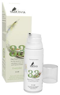 Крем для лица Sativa EVERY DAY Дневной для жирного чувствительного типа кожи №33 50 мл