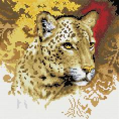 Алмазная мозаика на подрамнике "Портрет леопарда" Белоснежка