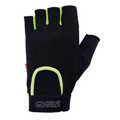 Перчатки для фитнеса мужские Chiba Summertime, черные/неоново-желтые, M INT