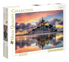 Пазл Clementoni Франция, остров крепость мон сен Мишель на закате 1000 деталей
