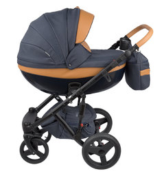 Коляска 3 в 1 Adamex Monte Carbon карамельно-синяя GL000648288