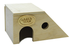 Домик для грызуна Green Farm дерево, 8х10х17см, цвет бежевый