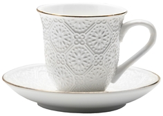 Кофейный набор Lorane 25772 Белый, золотистый Loraine