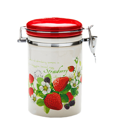 Банка для хранения Loraine Земляника 23738 Белый, красный, зеленый