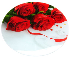 Тортовница Loraine Красные розы 26629-3 Белый, красный