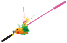 Игрушка для кошек V,I,Pet Дразнилка удочка Птица с перьями V.I.Pet