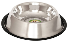 Одинарная миска для кошек и собак Ankur, металл, резина, серебристый, 0.45 л