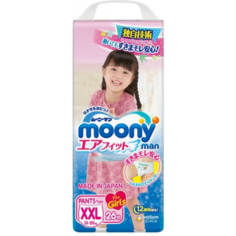 Подгузники-трусики для девочек Moony Super Big (13-25 кг), 26 шт.