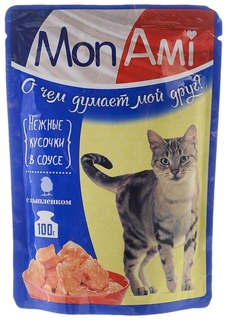 Влажный корм для кошек MonAmi, цыпленок, 24шт, 100г