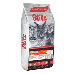 Сухой корм для кошек BLITZ Classic, домашняя птица, 10кг