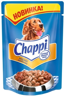 Влажный корм для собак Chappi, мясо, 24шт, 100г