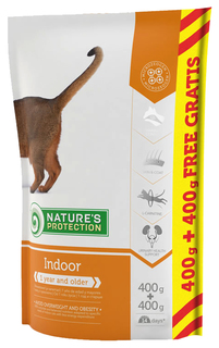 Сухой корм для кошек Nature’s Protection INDOOR, для домашних, домашняя птица, 0,8кг