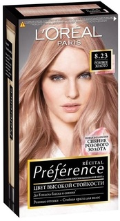 Краска для волос LOreal Paris "Preference" 8.23, Розовое Золото, 174 мл