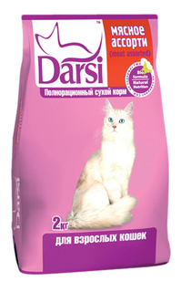 Сухой корм для кошек Darsi, мясное ассорти, 2кг