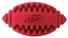 Игрушка Nerf Мяч для регби рифленый для собак (8 см, Красный желтый)