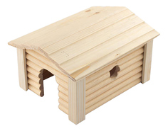 Домик для грызуна Дарэлл дерево, 12.5х14х18см, цвет бежевый